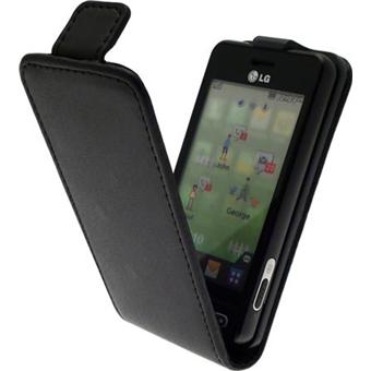 Housse Coque Protection LG GD510 Pop Noir - Cuir écologique, Aimant, Anti-choc